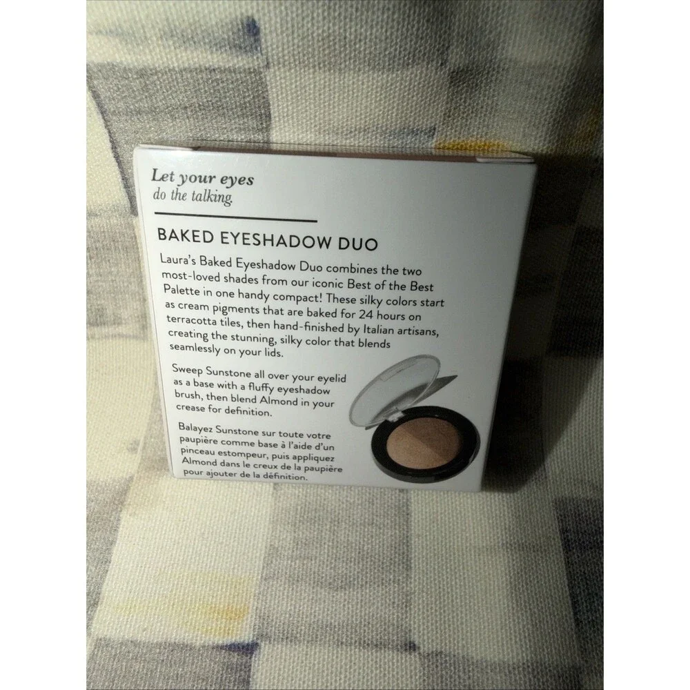 Laura Geller Baked Eyeshadow Duo In Shades Sunstone & Almond New In Box Sealed